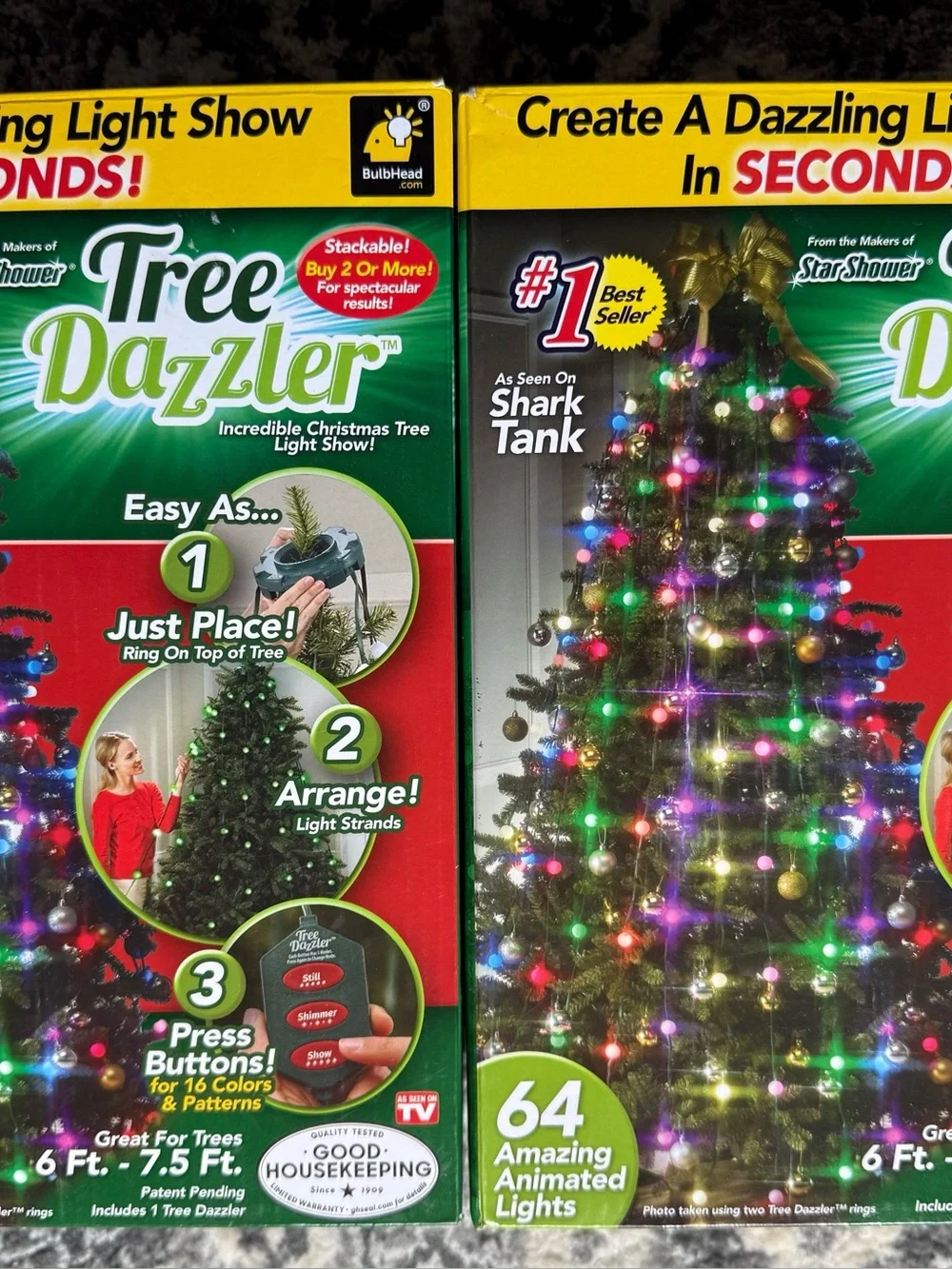 Lot Of 2 New Shower Tree Dazzle LED Christmas Lights NIB Holiday Decor